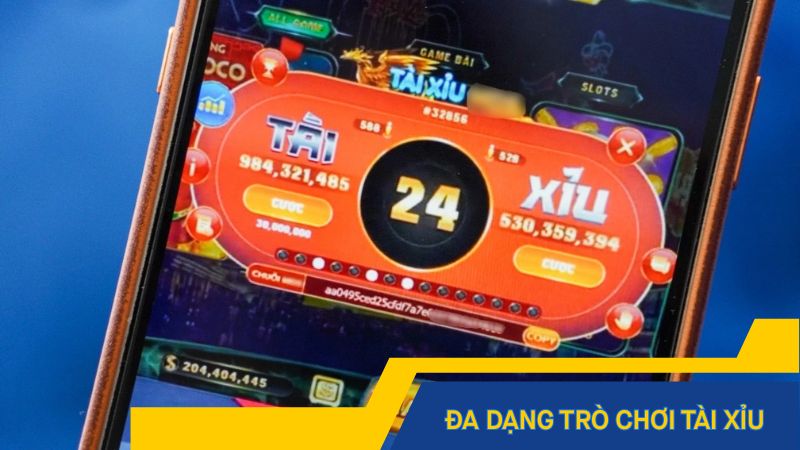 Đa dạng trò chơi tài xỉu khi chơi trực tuyến