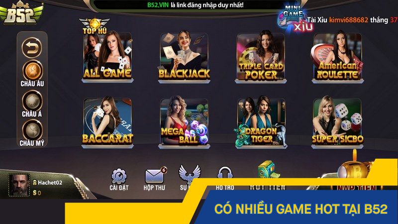 Có nhiều game HOT tại B52