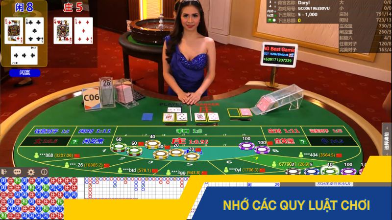 Nhớ các quy luật chơi trong ván cược Baccarat